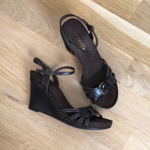 Chocolate Brown Wedge Sandals